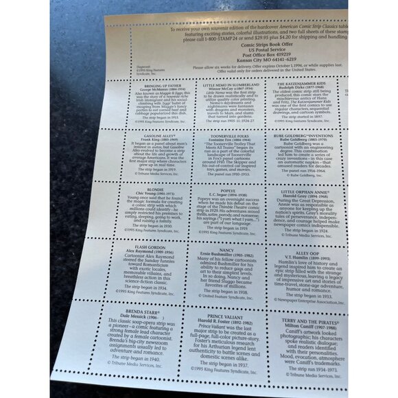 Vintage Comic Strip Classics Sheet Of Historic Postage Stamps #3000 – 1995 32c - Picture 5 of 6